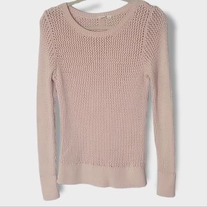 Gap Light Pink Chunky Open Knit Cotton Sweater Size Medium